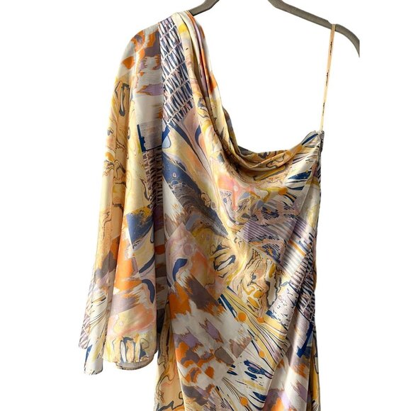 Anthropologie Mandira Wirk One-Shoulder Printed‎ Maxi Dress Small - Picture 5 of 10
